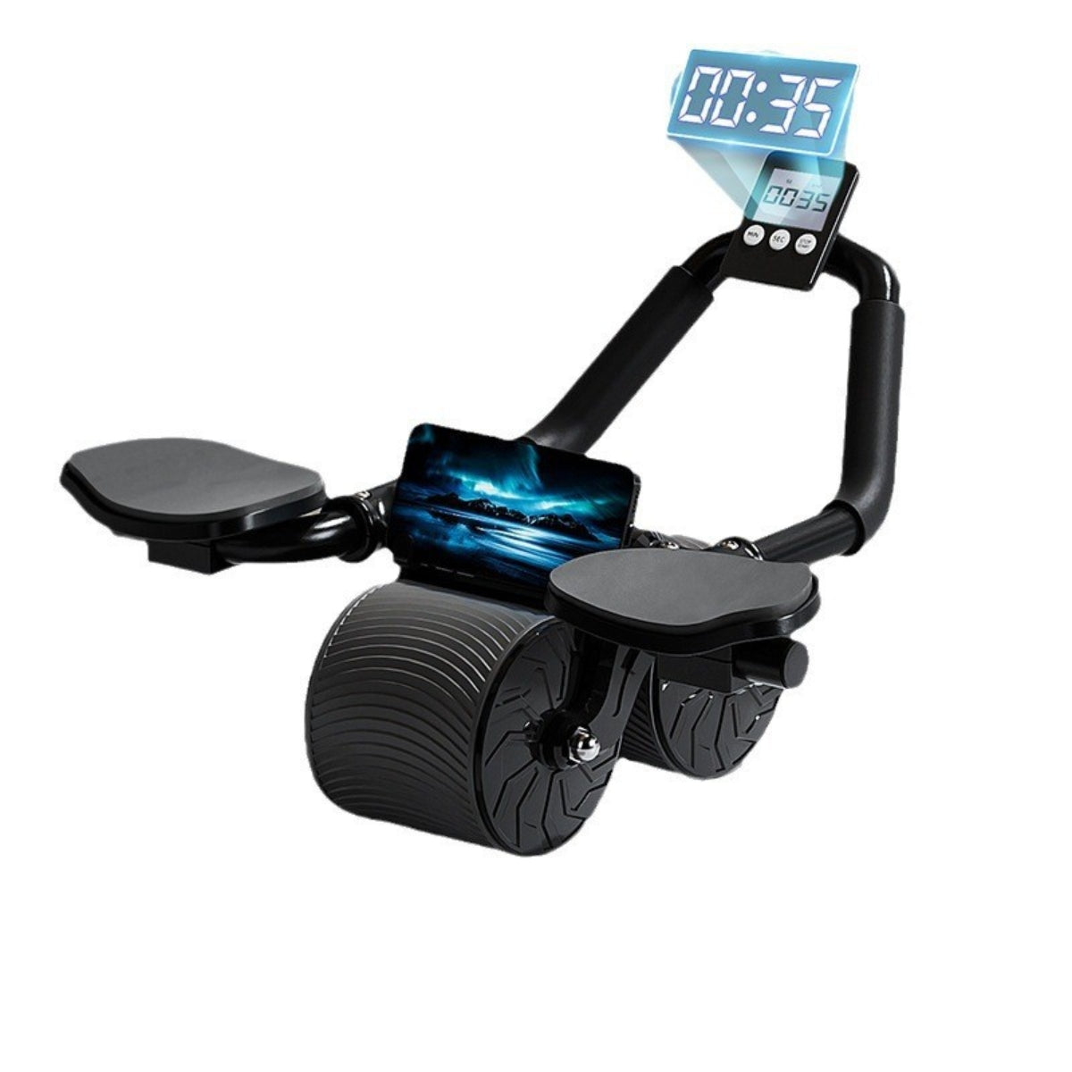 Rodillo Abdominal Pro Ergonomico con Rebote Automatico y Soporte para Codos